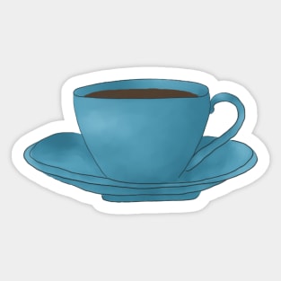 Blue Teacup with Saucer Sticker